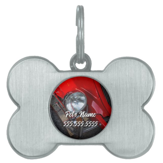 1930's Roadster Pet ID Tag Huisdieren Naamplaatje (voorkant)