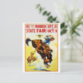 1930s Rodeo Poster teruggezet Briefkaart (Staand voorkant)