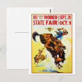 1930s Rodeo Poster teruggezet Briefkaart (Voorkant / Achterkant)