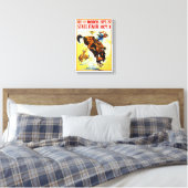 1930s Rodeo Poster teruggezet Canvas Afdruk (Insitu (Slaapkamer))