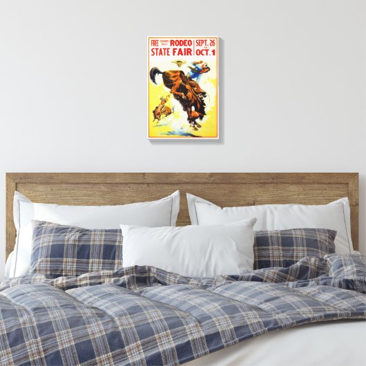 1930s Rodeo Poster teruggezet Canvas Afdruk (Insitu (Slaapkamer))
