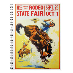 1930s Rodeo Poster teruggezet Notitieboek