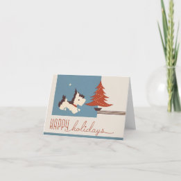  1930's Scottie Dog Christmas Kaart