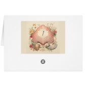 1930s Seaside Seashell Art Deco Tafelnummer Vouw (Achterkant Horizontaal)