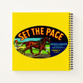 1930s Set the Pace groentekratlabel Notitieboek (Achterkant)