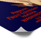 1930s Sneeuwboomperen Etiket op peervruchten Poster (Hoek)