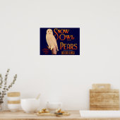 1930s Sneeuwboomperen Etiket op peervruchten Poster (Keuken)