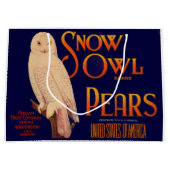 1930s Snow Owl branderperen fruitkrattendruk Groot Cadeauzakje (Voorkant)