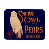1930s Snow Owl branderperen fruitkrattendruk Magneet (Horizontaal)