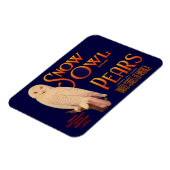 1930s Snow Owl branderperen fruitkrattendruk Magneet (Linkerzijde)