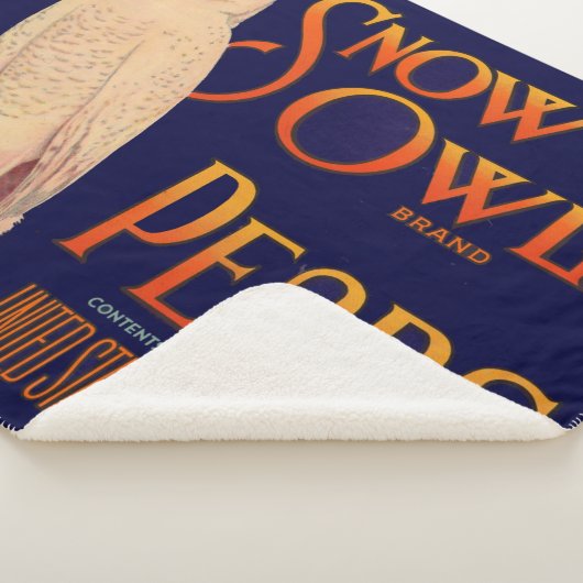1930s Snow Owl branderperen fruitkrattendruk Sherpa Deken (3/4)
