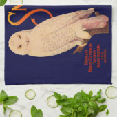 1930s Snow Owl branderperen fruitkrattendruk Theedoek (Gevouwen)