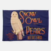 1930s Snow Owl branderperen fruitkrattendruk Theedoek (Horizontaal)