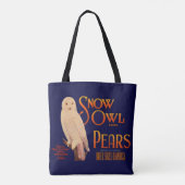 1930s Snow Owl branderperen fruitkrattendruk Tote Bag (Achterkant)