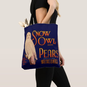 1930s Snow Owl branderperen fruitkrattendruk Tote Bag