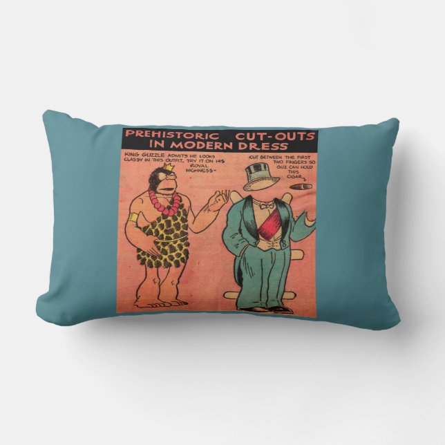 1930s strips grot man papier pop Koning Guzzle Kussen (Voorkant)