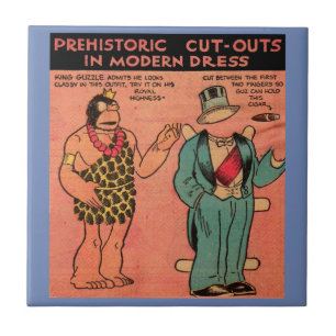 1930s strips grot man papier pop Koning Guzzle Tegeltje