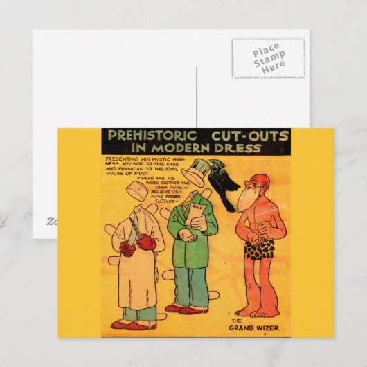 1930s strips, pop-upgrot man Grand Wizer Briefkaart (Voorkant / Achterkant)