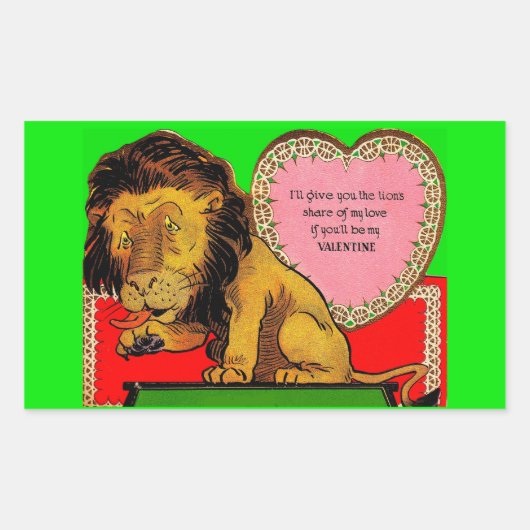 1930s Valentijn het Aandeel van de Lion van Mijn L Rechthoekige Sticker (Voorkant)