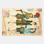  1930's Vrouwen Shabby Chic Achtergronden Inpakpapier Vel (Voorkant 3)