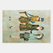  1930's Vrouwen Shabby Chic Achtergronden Inpakpapier Vel (Voorkant)