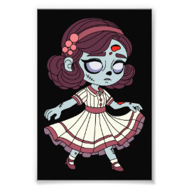 1930s Zombie Meisje Foto Afdruk