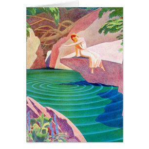 1931 art deco vrouw van een vijver