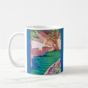 1931 art deco vrouw van een vijver koffiemok