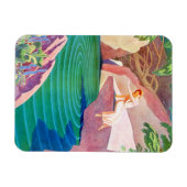 1931 art deco vrouw van een vijver magneet (Horizontaal)