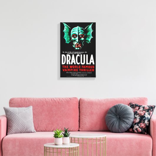  '1931' Dracula Stretched Canvas Print (Insitu (Woonkamer))