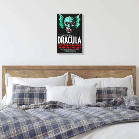  '1931' Dracula Stretched Canvas Print (Insitu (Slaapkamer))