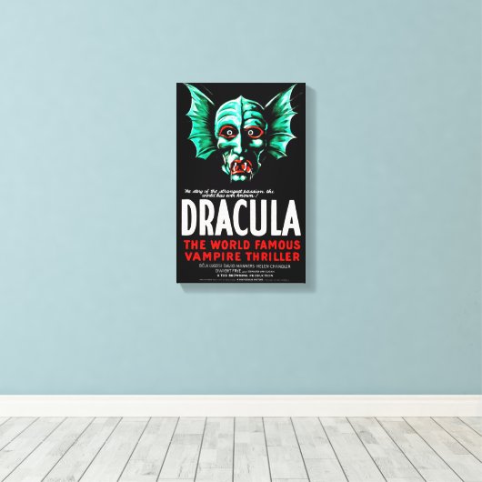 '1931' Dracula Stretched Canvas Print (Insitu (Houten vloer))