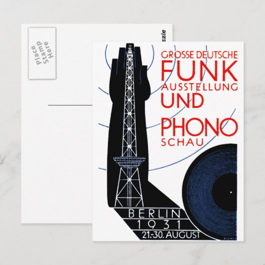 1931 Duitse radio- en muziekuitzending Briefkaart (Voorkant / Achterkant)