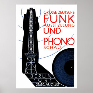1931 Duitse radio- en muziekuitzending Poster