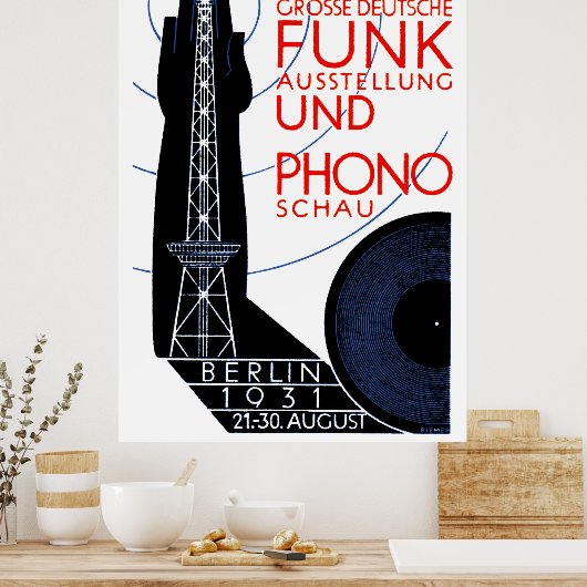 1931 Duitse radio- en muziekuitzending Poster (Keuken)