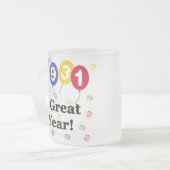 1931 een grote jaardag matglas koffiemok (Voorkant links)