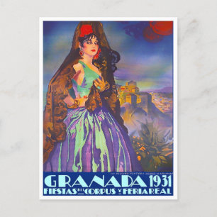 1931 Feria de Granada vintage-reis Briefkaart