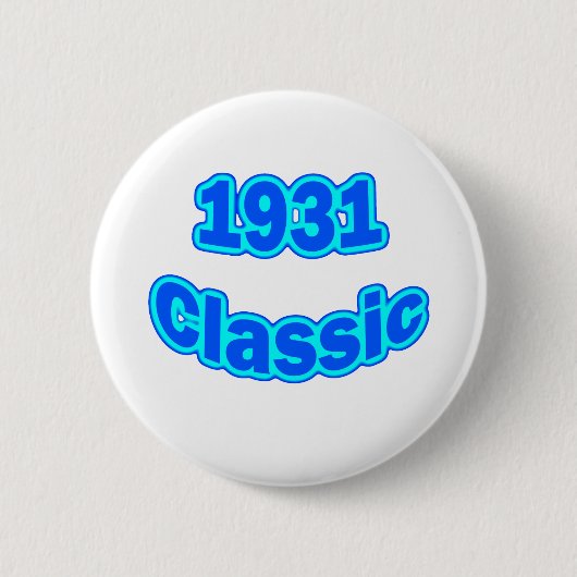 1931 Klassieke blauw Ronde Button 5,7 Cm (Voorkant)