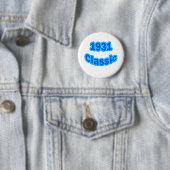1931 Klassieke blauw Ronde Button 5,7 Cm (In situ)
