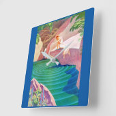 1931 kunstdecovrouw in een vijver vierkante klok (Hoek)