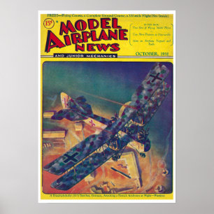 1931 MODEL VLIEGTUIG NIEUWS MAGAZINE POSTER