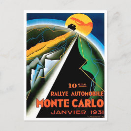 1931 Monte Carlo, vintage Briefkaart voor races