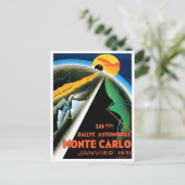 1931 Monte Carlo, vintage Briefkaart voor races (Staand voorkant)