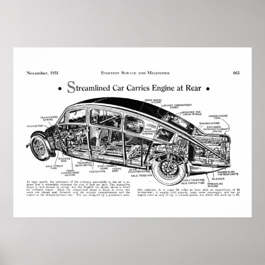 1931  monteur klassieke auto Burney Poster (Voorkant)