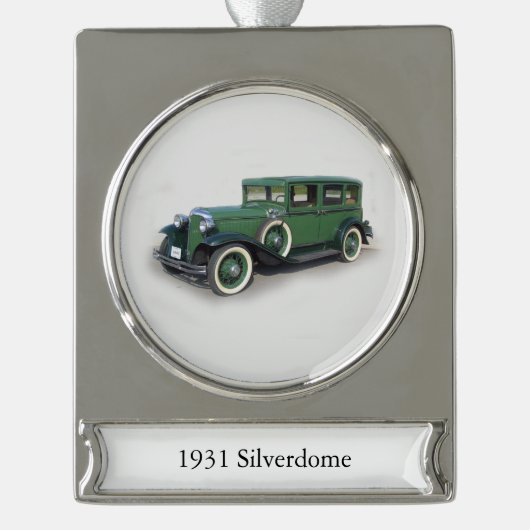 1931 Silverdome banner ornament Verzilverd Banner Ornament (Voorkant)