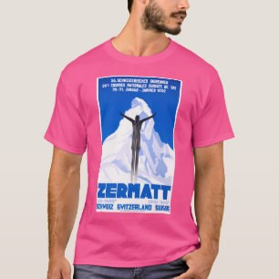 1931 Zermatt Zwitserland Ski Travel Poster T-shirt