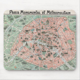 1932 Art Deco Map of Paris, Frankrijk Muismat