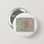 1932 Art Deco Map of Paris, Frankrijk Ronde Button 5,7 Cm (Voorkant /achterkant)