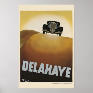 1932 Delahaye Franse Autoadvertentieposter Poster