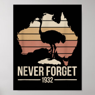 1932 EMU Oorlog Australië Geschiedenis Tribuut Poster